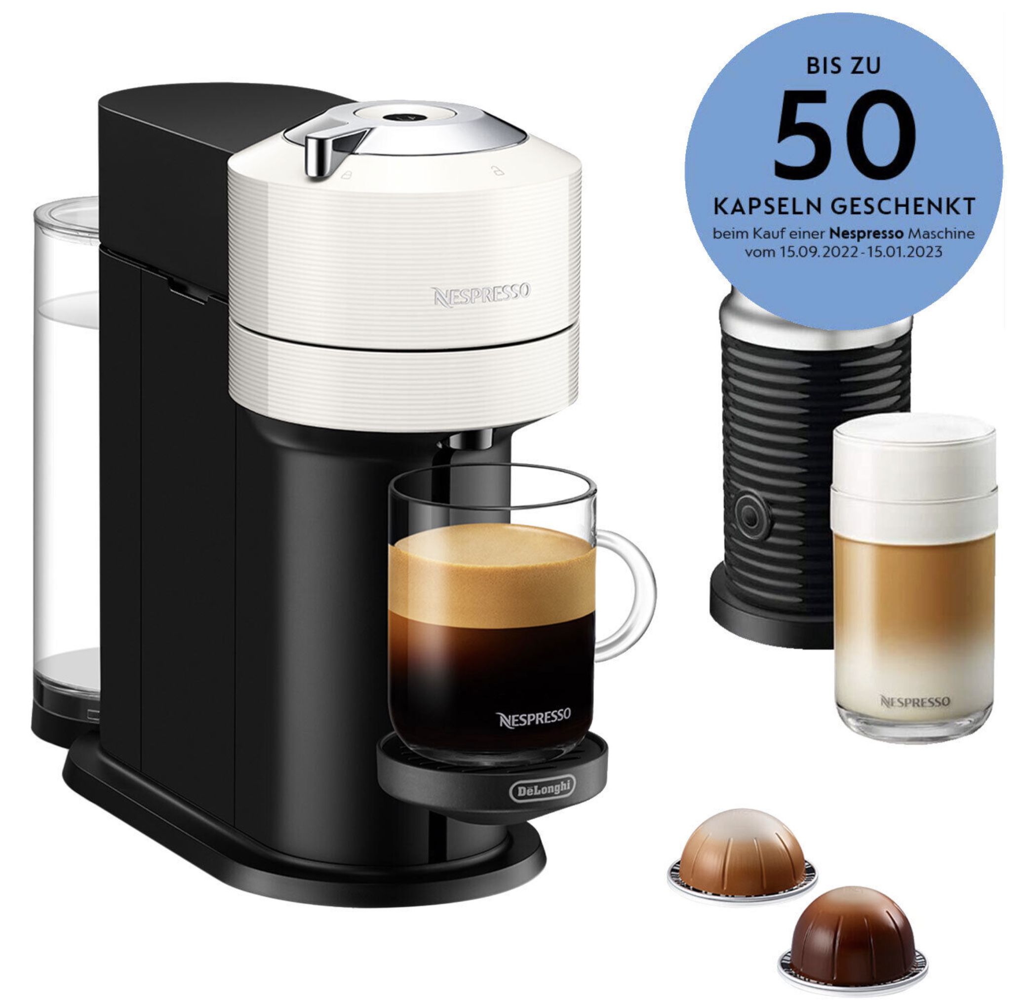 Delonghi VertuoNext Basic Nespressoautomat + Milchaufschäumer für 67,42€ (statt 90€)
