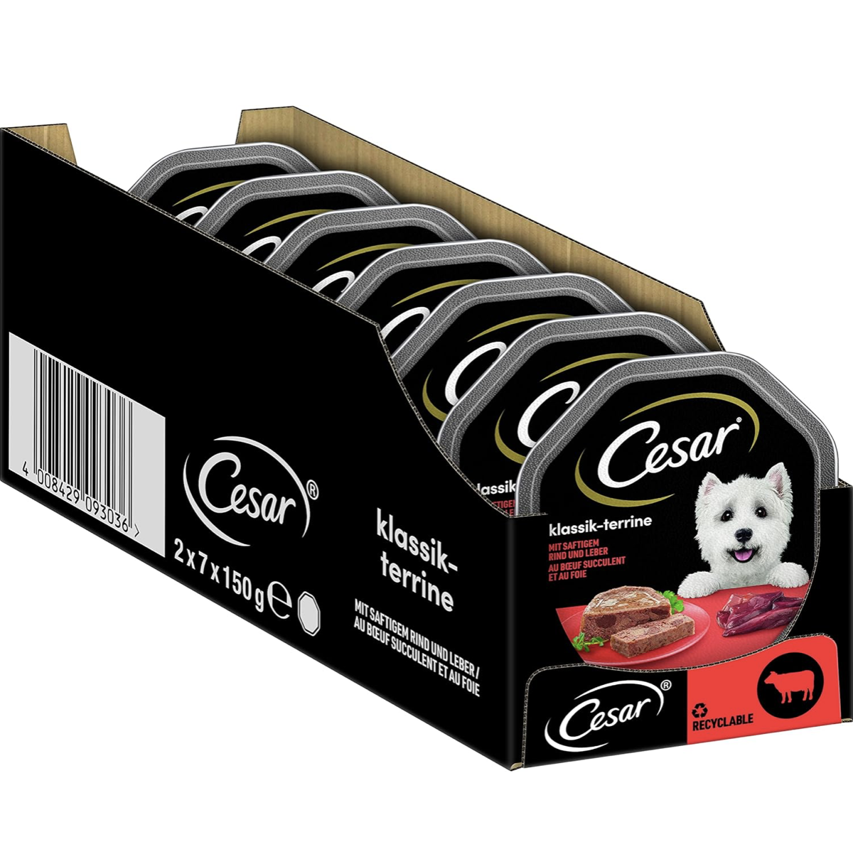 14x Cesar Hunde-Nassfutter Klassiker mit saftigem Rind und Leber für 8,69€ (statt 12€)