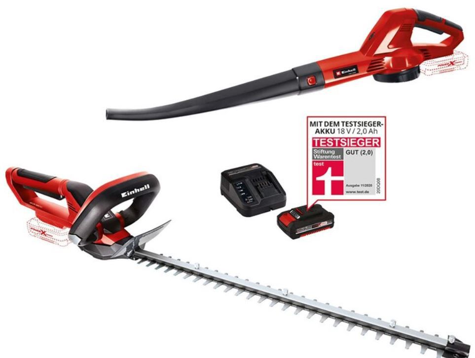 Einhell Herbst Bundle: Akku Laubbläser + Heckenschere + Akku 2Ah + Ladegerät für 89,99€ (statt 129€)