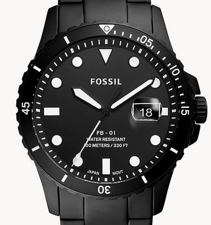 Fossil FB01 FS5659 42mm aus Edelstahl mit Datumsfeld in Schwarz für 64€ (statt 92€)