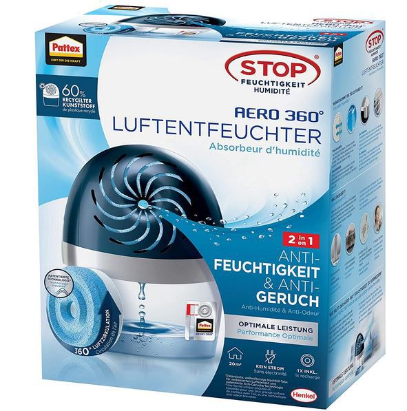 Pattex Aero 360° Luftentfeuchter Gerät für Räume bis 20 m² für 9,99€ (statt 15€)