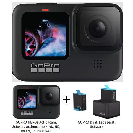 GoPro HERO9 Black Actioncam mit 5K Auflösung + Fernbedienung + 2 Akkus für 366€ (statt 429€)