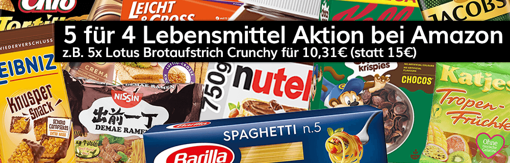 5 für 4 Lebensmittel Aktion bei Amazon