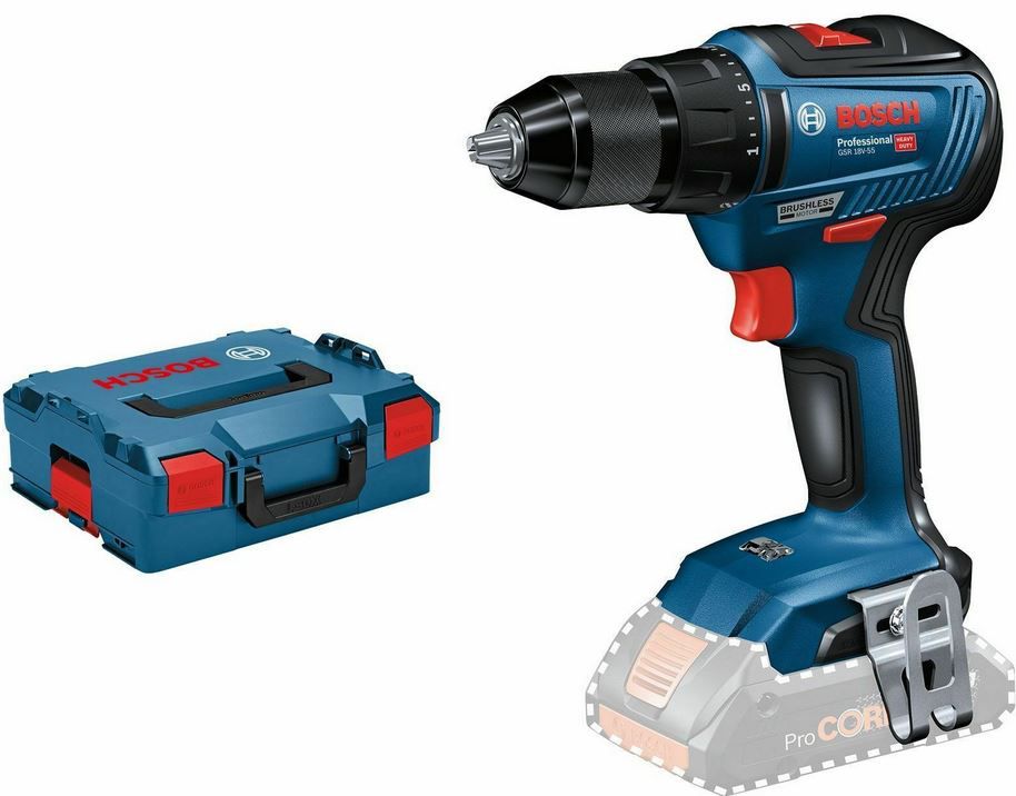 Bosch GSR 18V 55 Professional Akku Bohrschrauber Solo + L Boxx für 75,55€ (statt 109€)