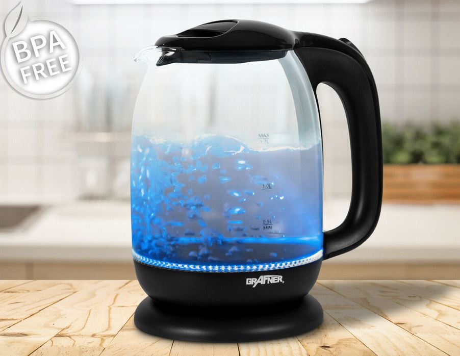 Grafner WK10857 Design Glas Wasserkocher 1,7l max. 2200W für 16,99€ (statt 19€)