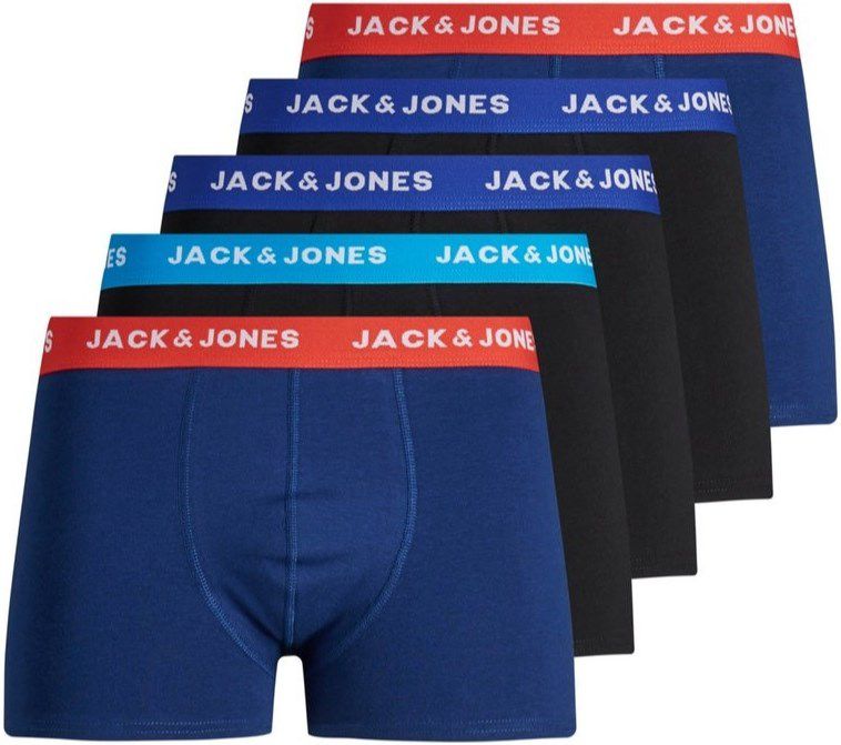 5er Pack Jack & Jones Boxershorts in Blau/Schwarz für 20,94€ (statt 26€)