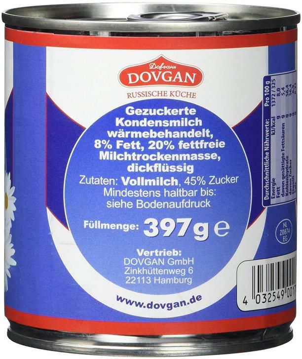 5x Dovgan Gezuckerte Kondensmilch mit 8% Fett für 5,59€ (statt 8€)   Prime Sparabo