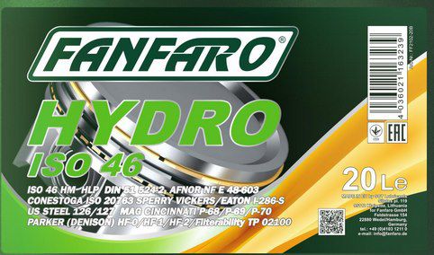 20L Fanfaro Hydrauliköl HLP Hydro ISO 46 für 32,99€ (statt 38€)