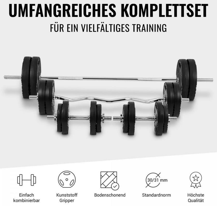 Gorilla Sports Kunststoff Hantelset Gripper mit 100kg für 155,99€ (statt 190€)