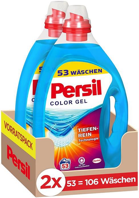 2x Persil Color Kraft Gel Colorwaschmittel (2 x 53 WL) für 12,71€ (statt 26€)   Prime Sparabo