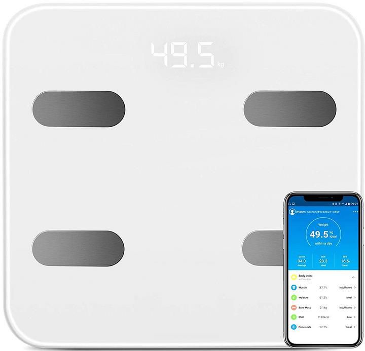 Digitale Personenwaage mit Bluetooth   17 Körperdaten per App abrufbar für 16,99€ (statt 28€)