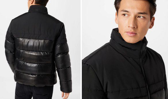 BOSS Leder Steppjacke Alen in Schwarz für 639,20€ (statt 799€)