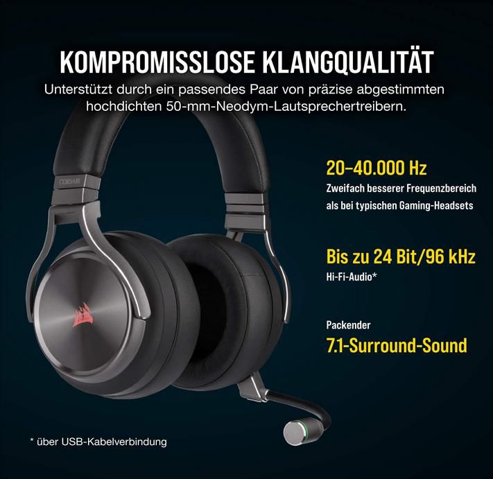 Corsair Virtuoso RGB Wireless SE High Fidelity Gaming Headset für 149,99€ (statt 190€)