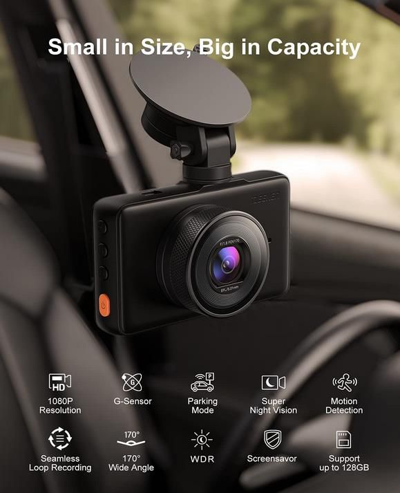 iZEEKER ‎GD100   1080p Dashcam mit 3 Zoll LCD & 170° Weitwinkel für 29,99€ (statt 50€)