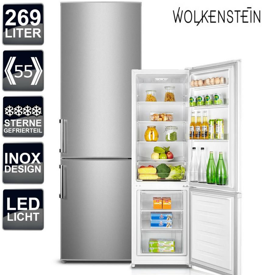 Wolkenstein KGK280D Kühl Gefrierkombination Inox Design für 333,33€ (statt 406€)