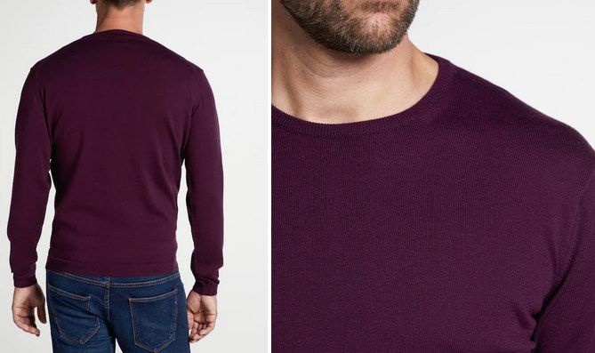 ETERNA Strickpullover mit Rundhals in Bordeaux für 29,95€ (statt 61€)   nur XXL & XXXL