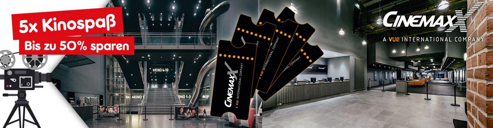 5x Cinemaxx Kinogutscheine für 2D Vorstellungen ab 29,95€   Gutschein gültig bis 2024