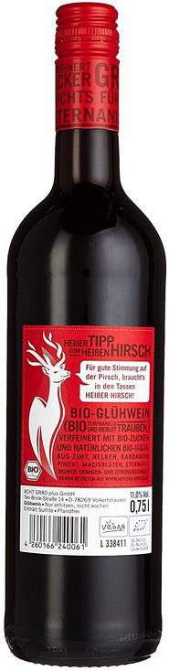 Heißer Hirsch   Roter Bio Glühwein (6 x 0.75l) für 23,94€ (statt 38€)
