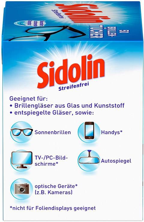Sidolin Reinigungstücher für Brillen, Displays o. Bildschirme 50er Pack für 3€ (statt 7€)