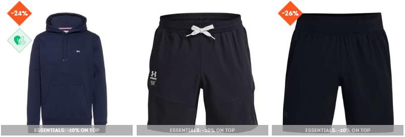 SportScheck: 20% Extra Rabatt auf Performance & Essential Styles   z.B. Under Armour Hoodie für 37€ (statt 41€)