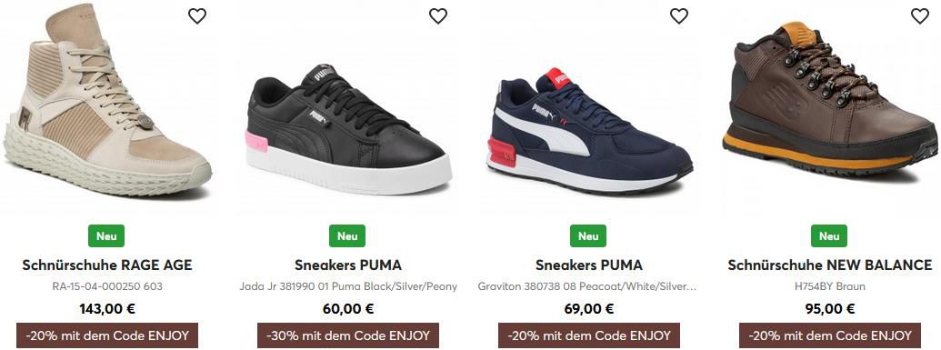 eSchuhe: bis zu 30% Rabatt auf ausgewählte Schuhe + Kostenloser Versand ab 25€
