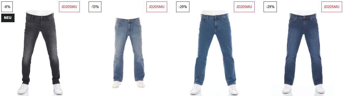 Jeans Direct 20% auf Reduzierte Auswahl   z.B. Jack & Jones Blue Denim 612 Jeans für 43,96€ (statt 60€)