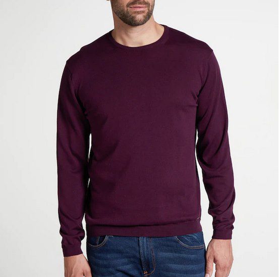 ETERNA Strickpullover mit Rundhals in Bordeaux für 29,95€ (statt 61€)   nur XXL & XXXL