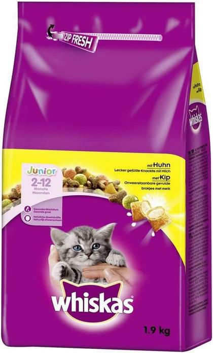 6x 1,9Kg Whiskas Katzenfutter Junior mit Huhn ab 14,13€ (statt 24€)