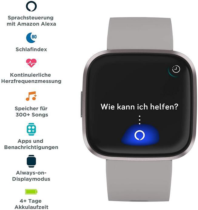 Fitbit Versa 2 Amazon Exclusive – Gesundheits  und Fitness Smartwatch für 129,95€ (statt 170€)