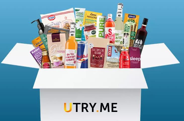 UTRY.ME   Probier Box mit Supermarkt Produktneuheiten + 20x Fläschchen Party Schnaps Gratis für 18,68€