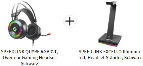 Speedlink QUYRE RGB 7.1 Gaming Headset + Speedlink Excello Illuminated Headset Ständer für 39€ (statt 62€)
