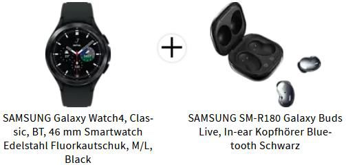 Samsung Galaxy Watch4 Classic + Samsung SM R180 Galaxy Buds Live für 369€ (statt 396€)