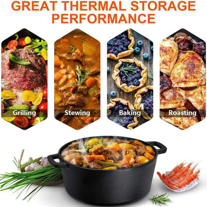 🍲 Overmont Dutch Oven   Einsatzfertig eingebrannt, 5L für 36,32€ (statt 50€)