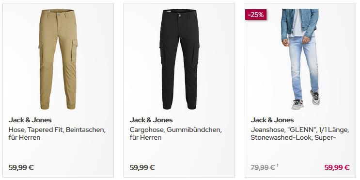 Galeria: 20% auf Hosen! Viele Marken wie z.B. Levis, Jack & Jones, Tom Tailor   Versandkostenfrei ab 49€