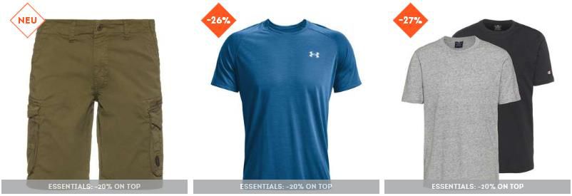 SportScheck: 20% Extra Rabatt auf Performance & Essential Styles   z.B. Under Armour Hoodie für 37€ (statt 41€)