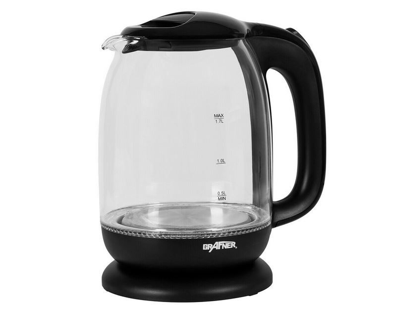 Grafner WK10857 Design Glas Wasserkocher 1,7l max. 2200W für 16,99€ (statt 19€)