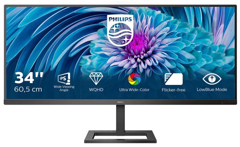 Philips 345E2AE 34 Zoll UWQHD Monitor (4 ms Reaktionszeit, 75 Hz) für 275,70€ (statt 315€)