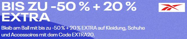 Reebok: Fit in den Herbst“ Sale mit  50% + 20% Extra auf Kleidung und Schuhe z.B. Reebok Club C 1985 TV für 56€ (statt 74€)