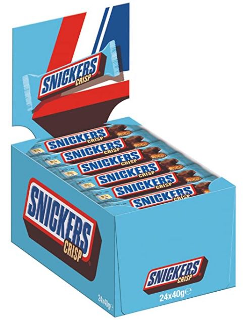 24er Pack Snickers Crisp Schokoriegel für 7,84€ (statt 15€)   Prime Sparabo