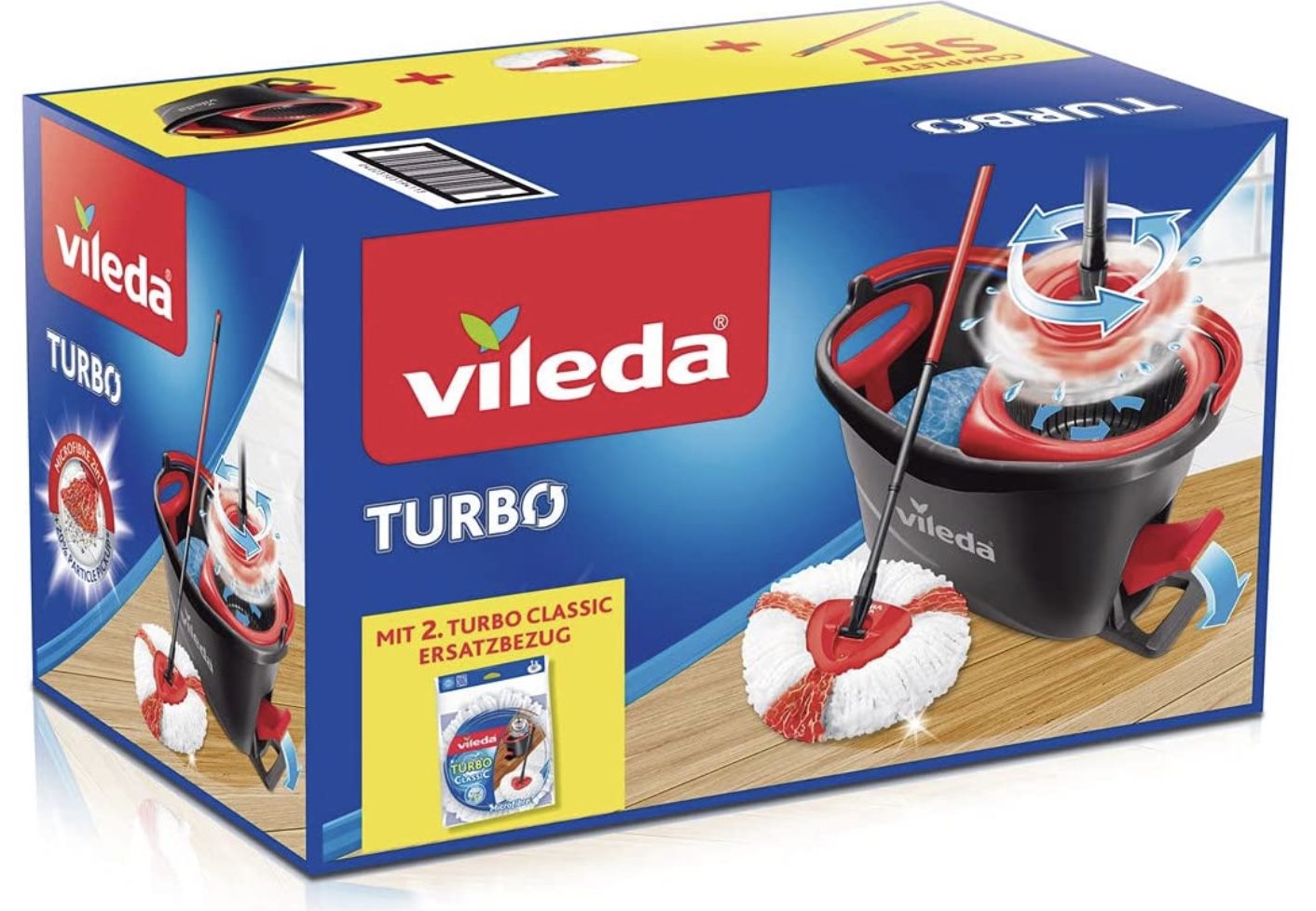 Vileda Turbo Komplett Set   Wischmop und Eimer sowie extra Classic Ersatzkopf ab 29,99€ (statt 40€)