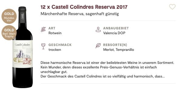 12 Flaschen Castell Colindres Reserva 2017 Rotwein für 45,90€ + 1 Flasche Olcaviana 1564 Laude 2019 GRATIS