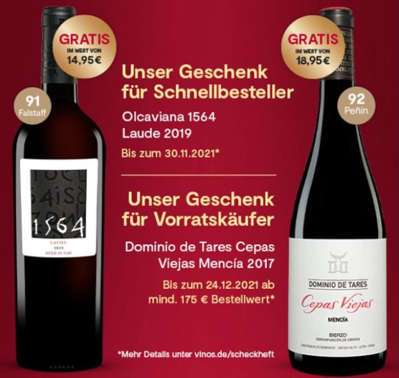 6 Flaschen Wein Premium Paket für 90,90€ (statt 140€) + 1 Flasche Olcaviana 1564 Laude 2019 GRATIS