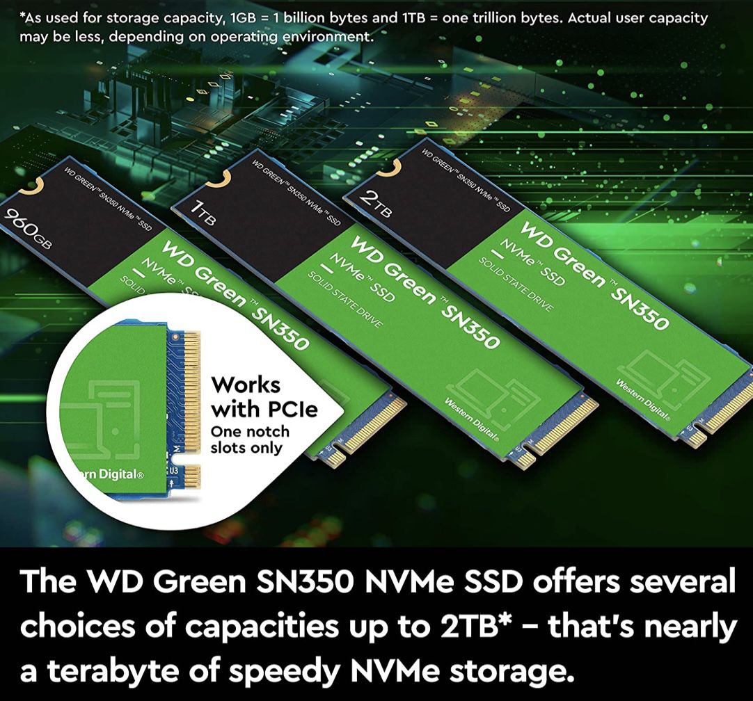 WD Green SN350 1 TB M.2 NVMe SSD für 65,99€ (statt 73€)
