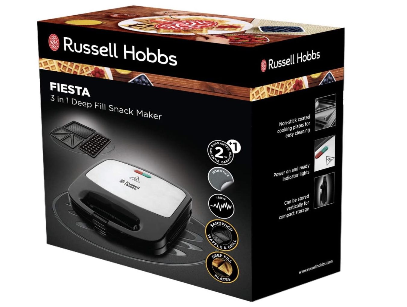 🥪 Russell Hobbs Fiesta 3 in 1 Multifunktion Sandwichmaker für 29,99€ (statt 43€)