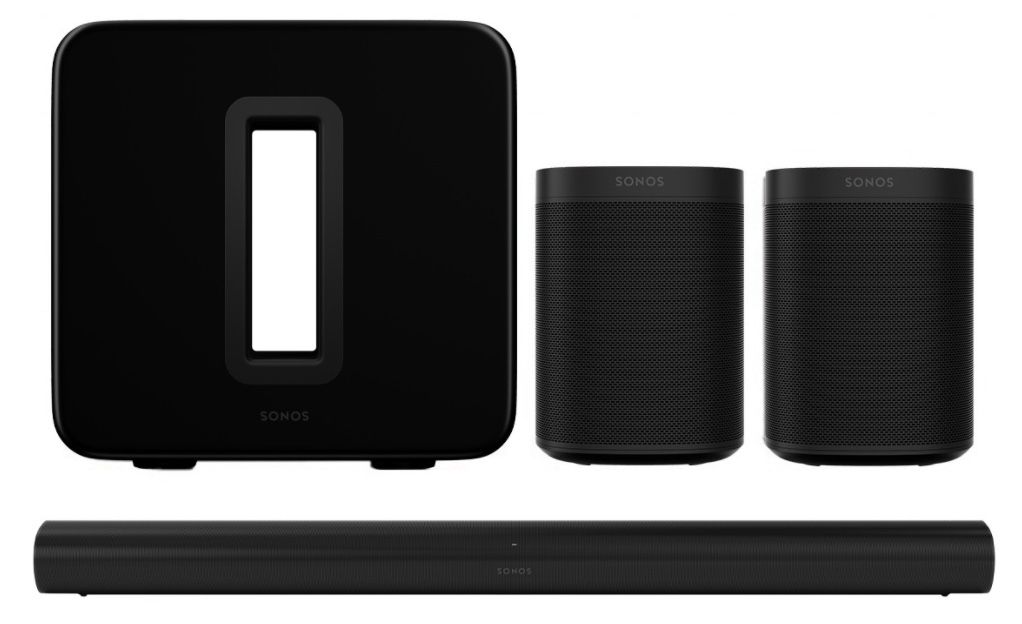 Sonos Arc Soundbar + Sub + 2x One SL 5.1 Heimkino Set für 1.749,95€ (statt 1.859€)