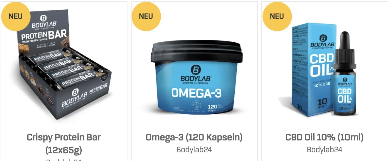 Bodylab Black Week Sale: 40% Extra Rabatt auf ausgewählte Bodylab Produkte   Protein Bar Riegel uvm.