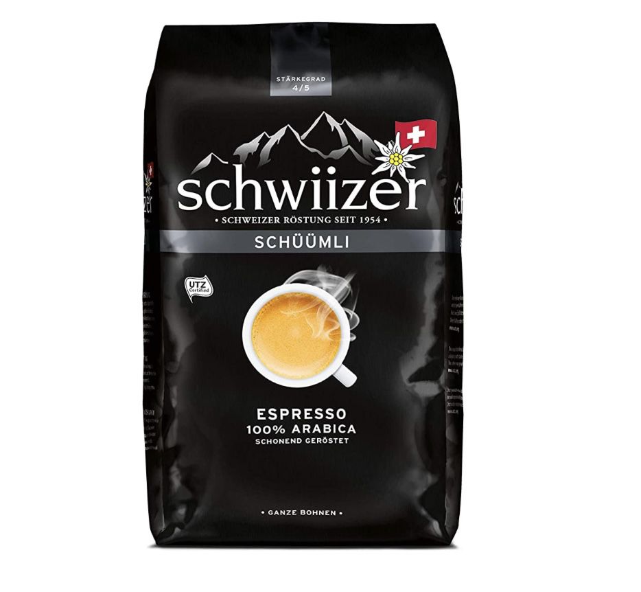 1kg Schwiizer Schüümli Espresso Ganze Kaffeebohnen ab 11€ (statt 15€)   Prime