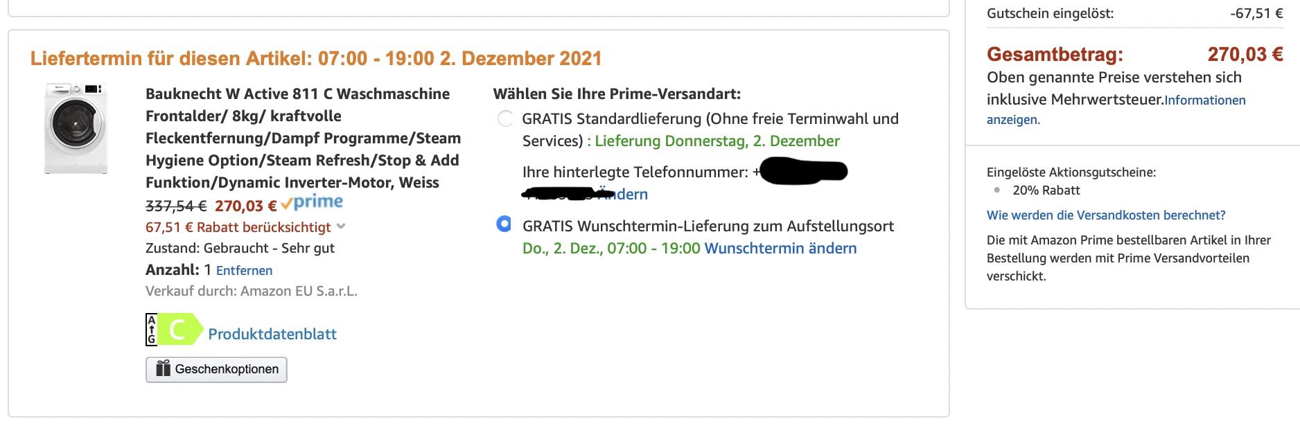  20% auf ausgewählte Warehouse Deals bei Amazon im Rahmen der Black Week Deals