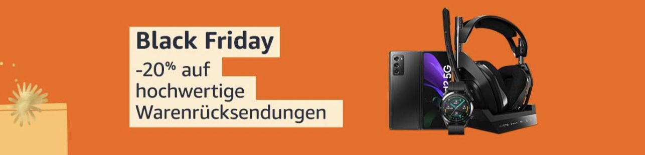  20% auf ausgewählte Warehouse Deals bei Amazon im Rahmen der Black Week Deals