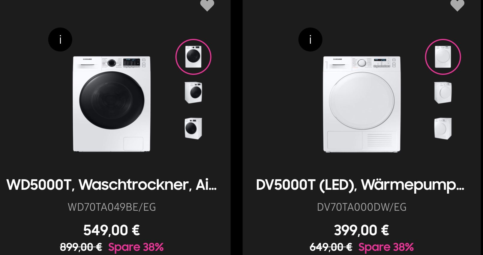 Samsung Kühl Gefrierkombis & Waschmaschinen & Trockner zu Top Preisen am Cyber Monday   z.B. Samsung RL38T603DB1 für 579€ (statt 646€)